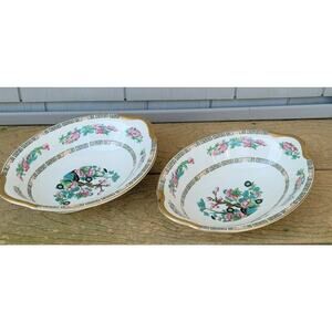 Set of 2 WARWICK VINTAGE (1950) 9.5" Serving Bowls Indian TREE PATTERN Lovely